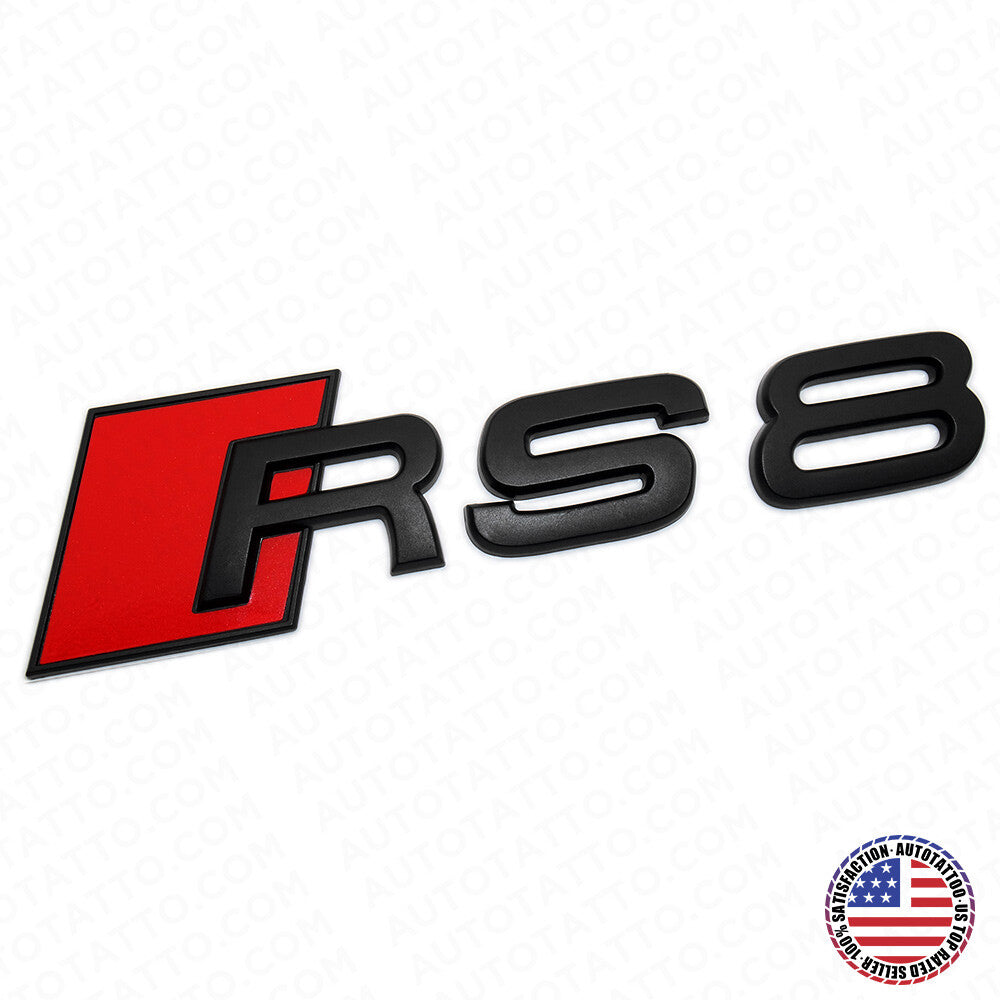 Audi RS 8 Matte Black Rear Letter Tail Nameplate Trunk Emblem Badge Sport Sline