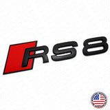 Audi RS 8 Matte Black Rear Letter Tail Nameplate Trunk Emblem Badge Sport Sline