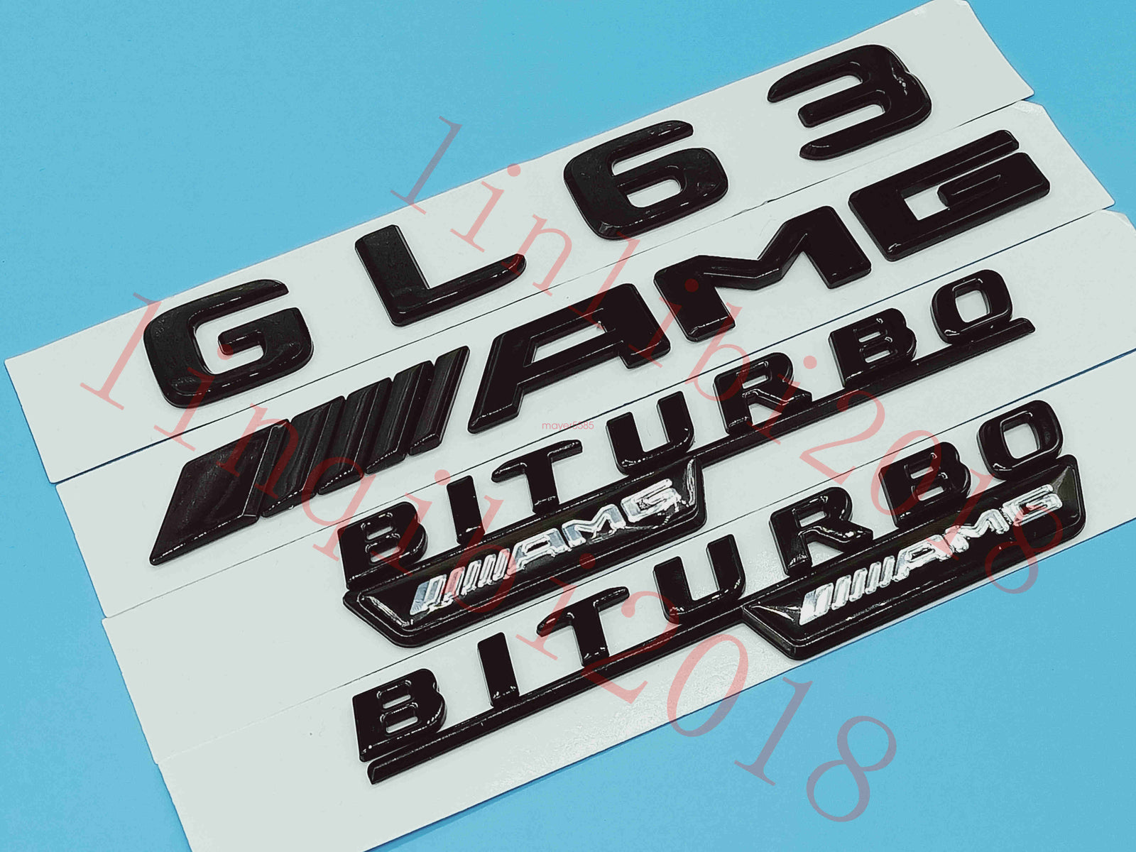 Gloss Black Flat " GL63 AMG BITURBO" Trunk Embl Badge Sticker for Mercedes Benz