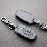 Black Audi Car Remote Leather Key Fob Case Holder Protect Cover Decoration Gift
