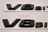 Black C63 + AMG + V8 BITURBO Trunk Emblem Badge Sticker for Mercedes Benz W205