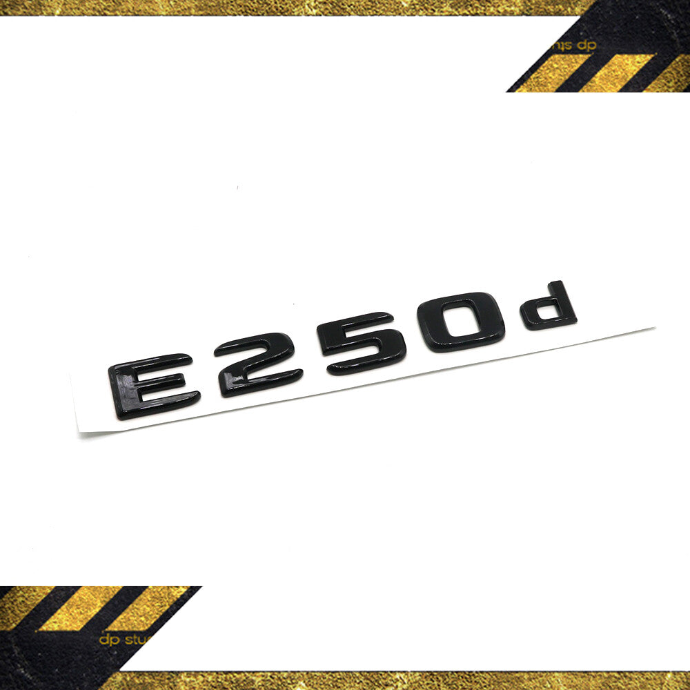 E-CLASS GLOSS BLACK SET E250d REAR TRUNK BADGES EMBLEMS STICKER