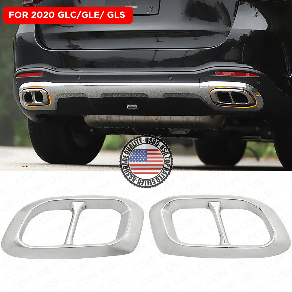 For 2020 GLC GLE GLS AMG Style Quad Exhaust Mullfer Tips Tailpipe Cover Sport