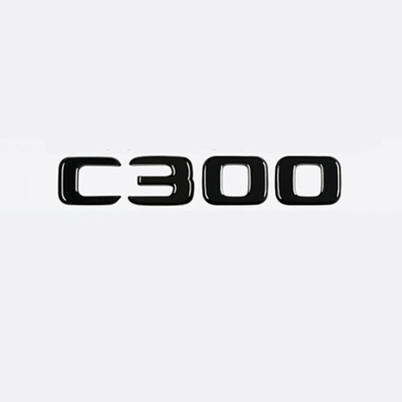 C300 4MATIC Emblem Gloss Black Rear Trunk Letter Badge Sticker For Mercedes