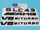 Gloss Black GLC43 AMG V8 BITURBO Trunk Embl Badge Sticker for Mercedes Benz