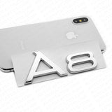 For Audi A8 OEM Chrome Rear Letter Tail Badge Trunk Emblem Badge Logo Sport