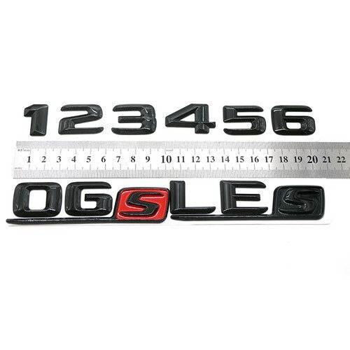 1Set 3D Gloss Black“AMG + C 63 S + BITURBO” Emblem car sticker for Mercedes Benz