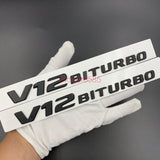 Matte Black Mercedes Benz G65 AMG V8 BITURBO Emblem Badge Sticker Set For G65
