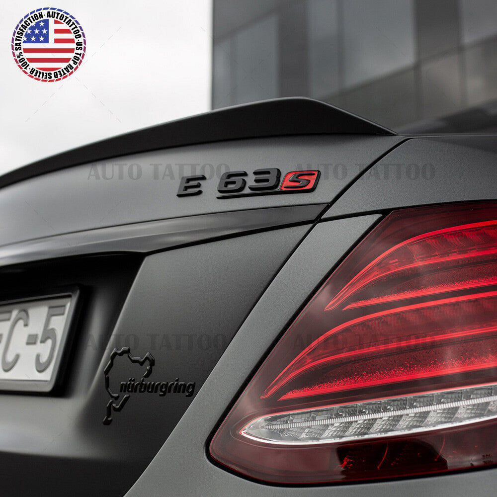 17-20 E63 S AMG Letter Emblem 3D Trunk Logo Nameplate Badge Decorate Black Red