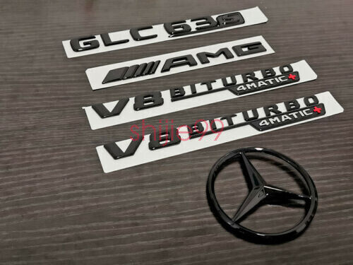 Black GLC63S AMG V8 BITURBO 4MATIC+ Star PACKAGE Emblem Badge Sticker X253