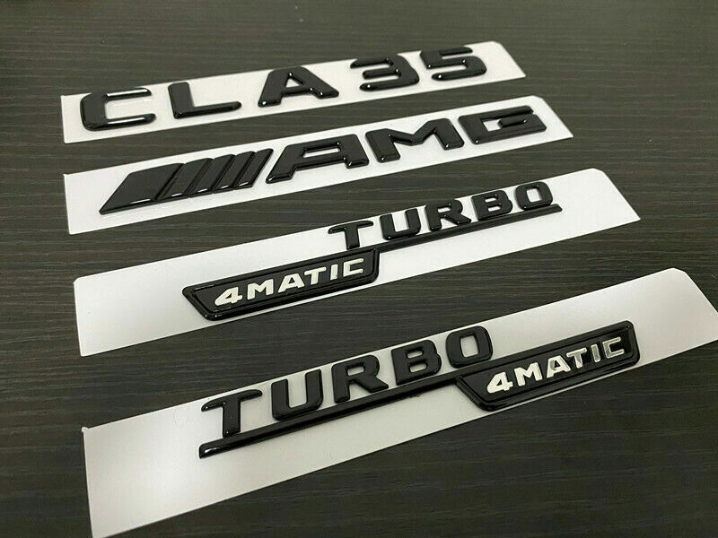 Gloss Black CLA35 AMG TURBO 4MATIC replacement Badge Emblem C118 CLA Class