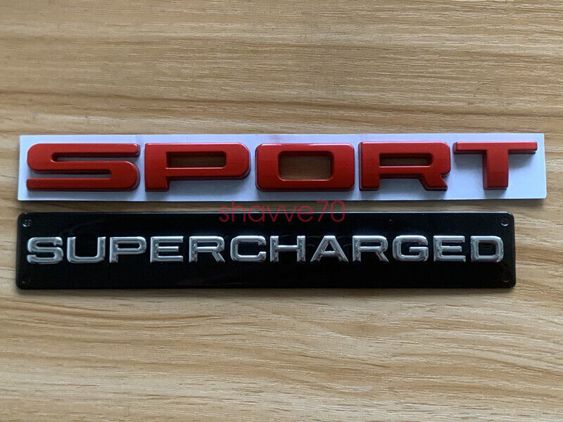 FOR Range Rover SPORT Glossy RED Lettering SUPERCHARGED Land Badge Emblem