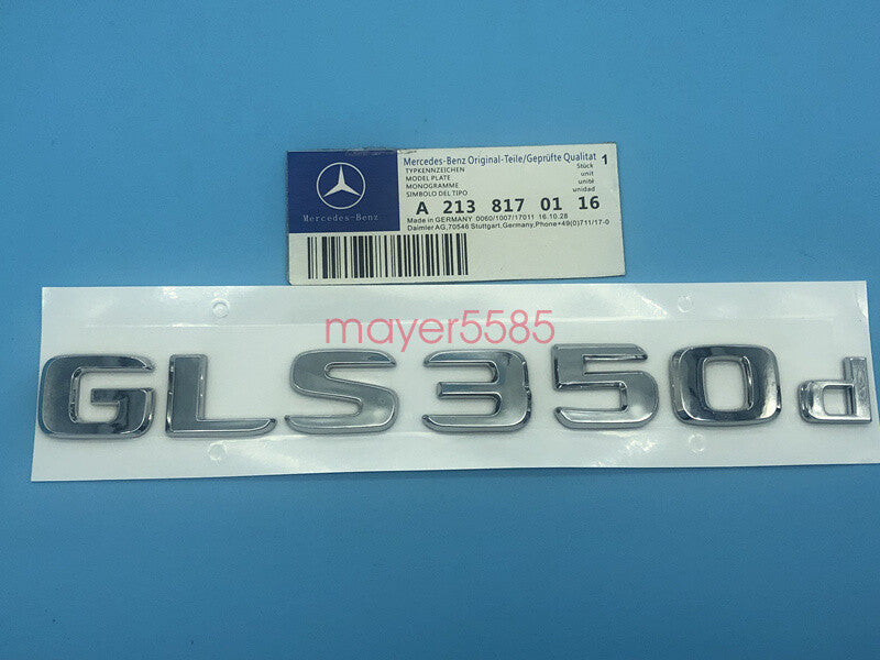 Chrome " GLS350d " Number Letters Rear Trunk Badge Emblem for Mercedes Benz GLS