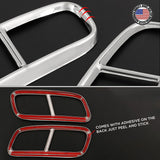 For 17-20 Q7 4M Audi Sport Polished Stainless Quad Exhaust Tips Muffler Cover