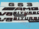 Gloss Black Flat G63 AMG V8 BITURBO Trunk Embl Badge Sticker for Mercedes Benz