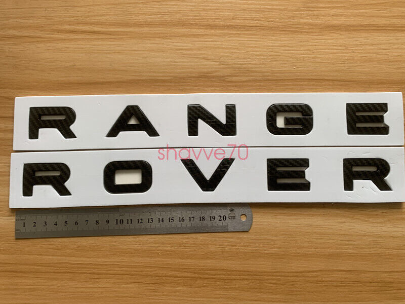Range Rover Carbon Fibre style Letters Hood or Trunk Tailgate Emblem Nameplate