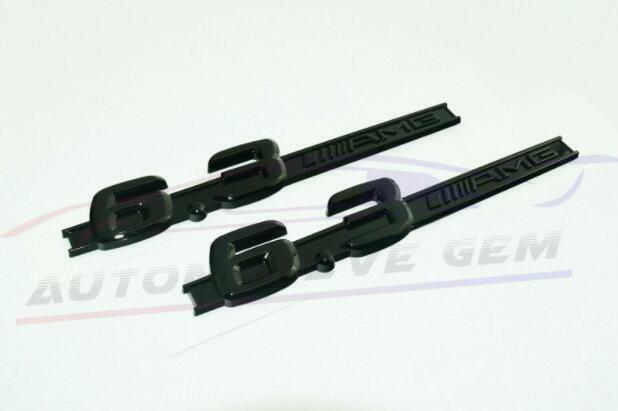 6.3 AMG Emblem GLOSS BLACK Fender Badge Nameplate for Mercedes  C63 E63 S63