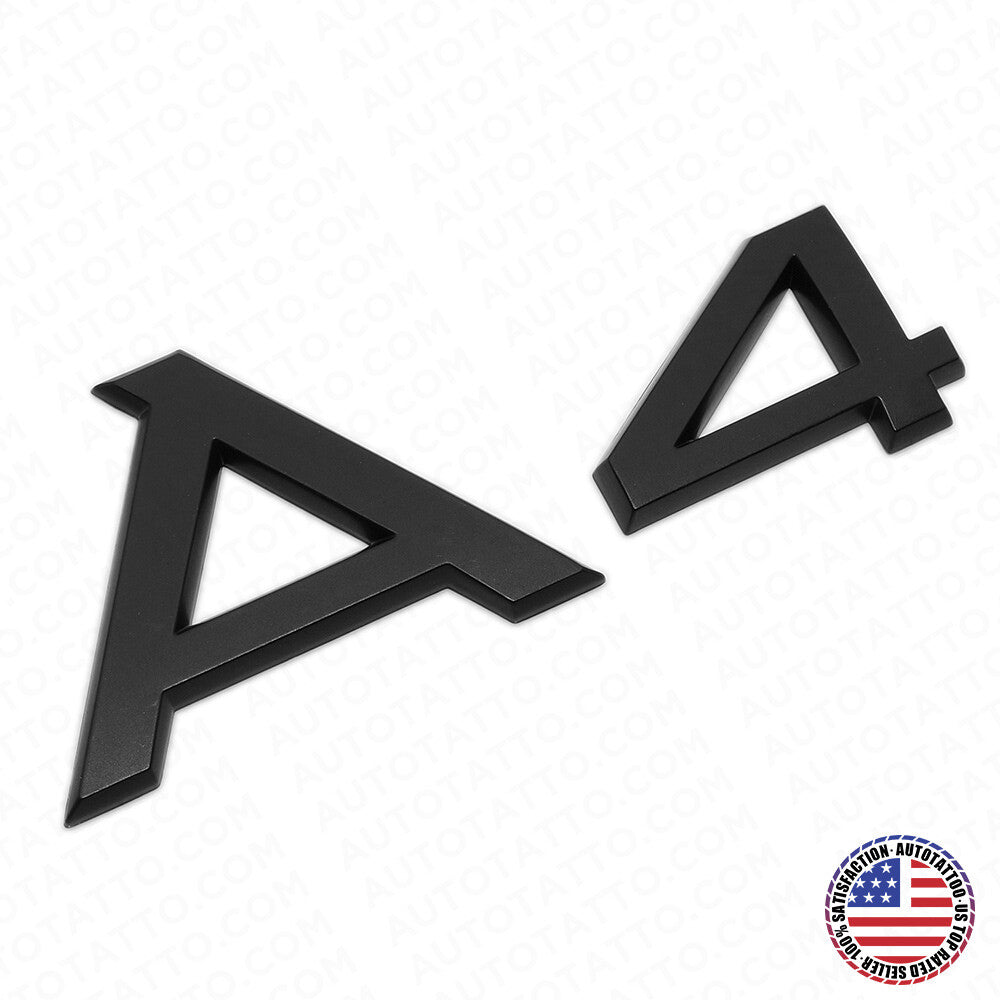 Audi A4 Matte Black Rear Letter Tail Badge Trunk Nameplate Emblem Badge Sport