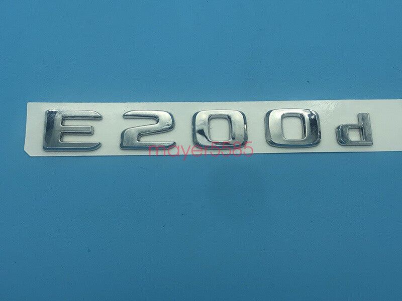 Chrome " E200d " Number Letters Rear Trunk Badge Emblem for Mercedes Benz E200d