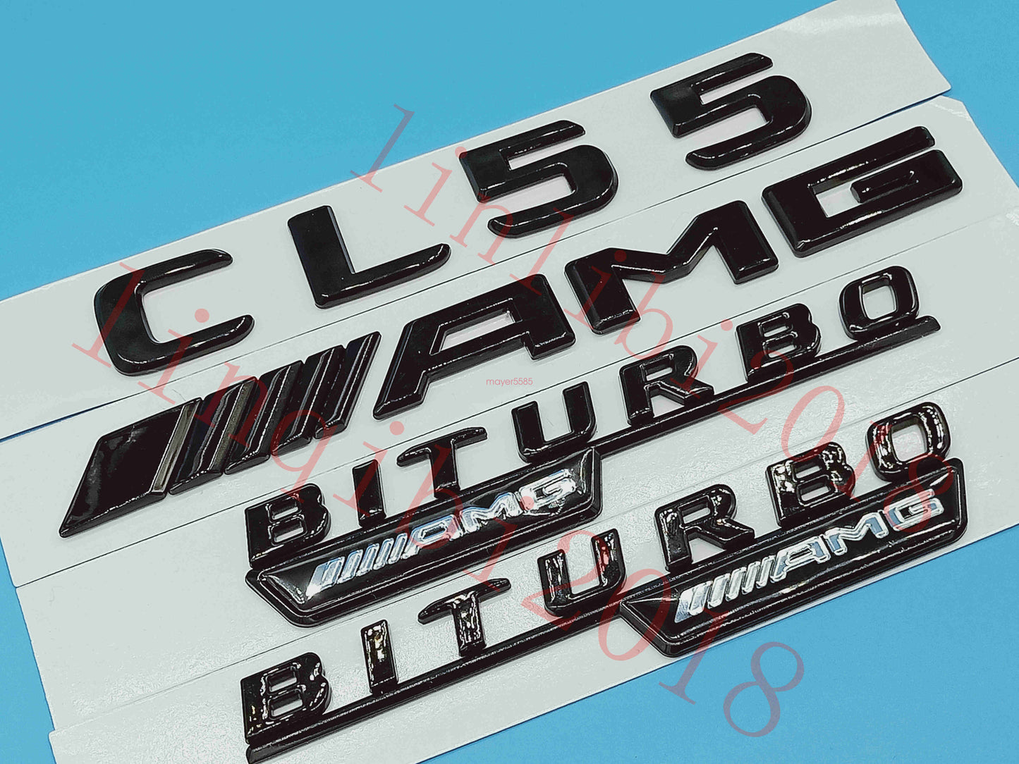Gloss Black Flat " CL55 AMG BITURBO " Trunk Embl Badge Sticker for Mercedes Benz