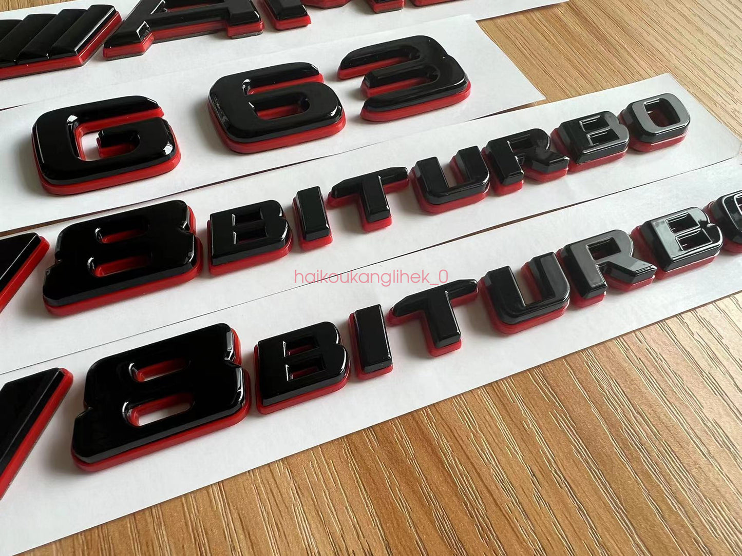 Black RED G63 AMG V8 BITURBO Emblem Badge Sticker Set For Mercedes G63