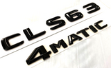 2X GLOSS BLACK CLS63+4MATIC FOR MERCEDES CLS63 REAR TRUNK EMBLEM BADGE NAMEPLATE