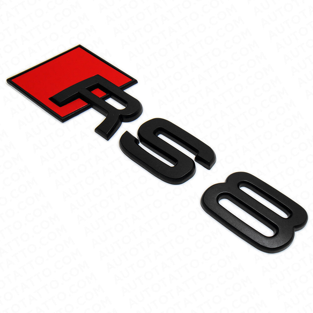 Audi RS 8 Matte Black Rear Letter Tail Nameplate Trunk Emblem Badge Sport Sline