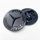 57mm Glossy Black Flat Hood Ornament Badge Emblem For Benz C-class W205 NEW