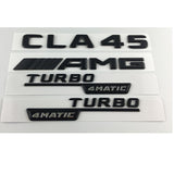 Black CLA45 AMG TURBO 4MATIC Trunk Emblems Badges for Mercedes Benz C117 X117