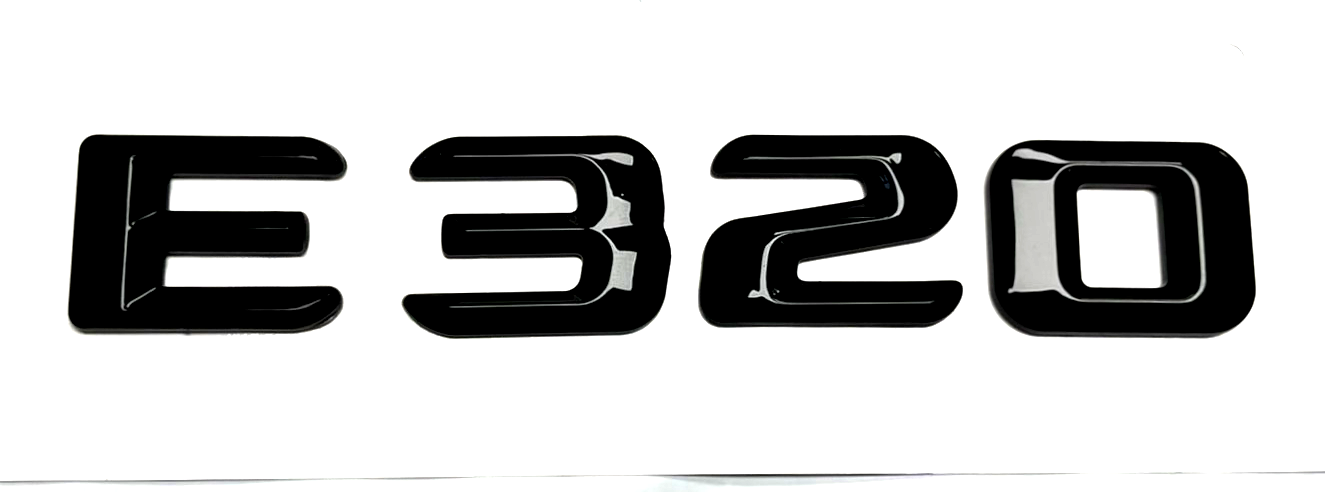 #1 BLACK E320 REPLACEMENT FOR MERCEDES REAR TRUNK EMBLEM BADGE NAMEPLATE DECAL