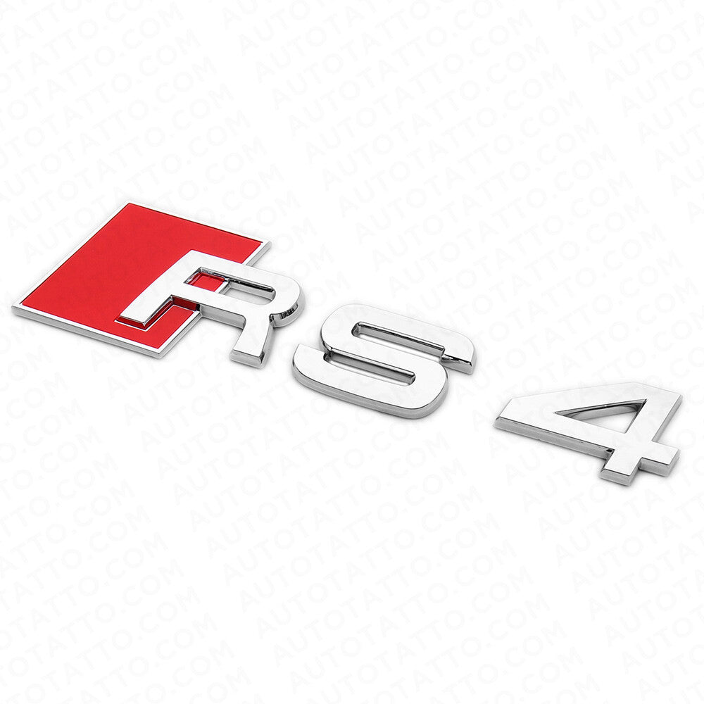 For Audi RS 4 OEM Chrome Rear Letter Tail Badge Trunk Emblem Badge Logo Sport