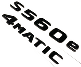 S560e+4MATIC BLACK FOR MERCEDES REAR TRUNK EMBLEM BADGE NAMEPLATE DECAL NUMBER