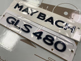 Gloss Black GLS480 Number Trunk Letters Badge Emblems Sticker For Maybach
