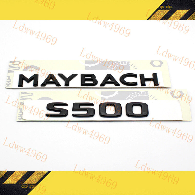 For S-Class W222 S500 Maybach Glossy Black Rear Trunk Emblem Decal Badge Sticker