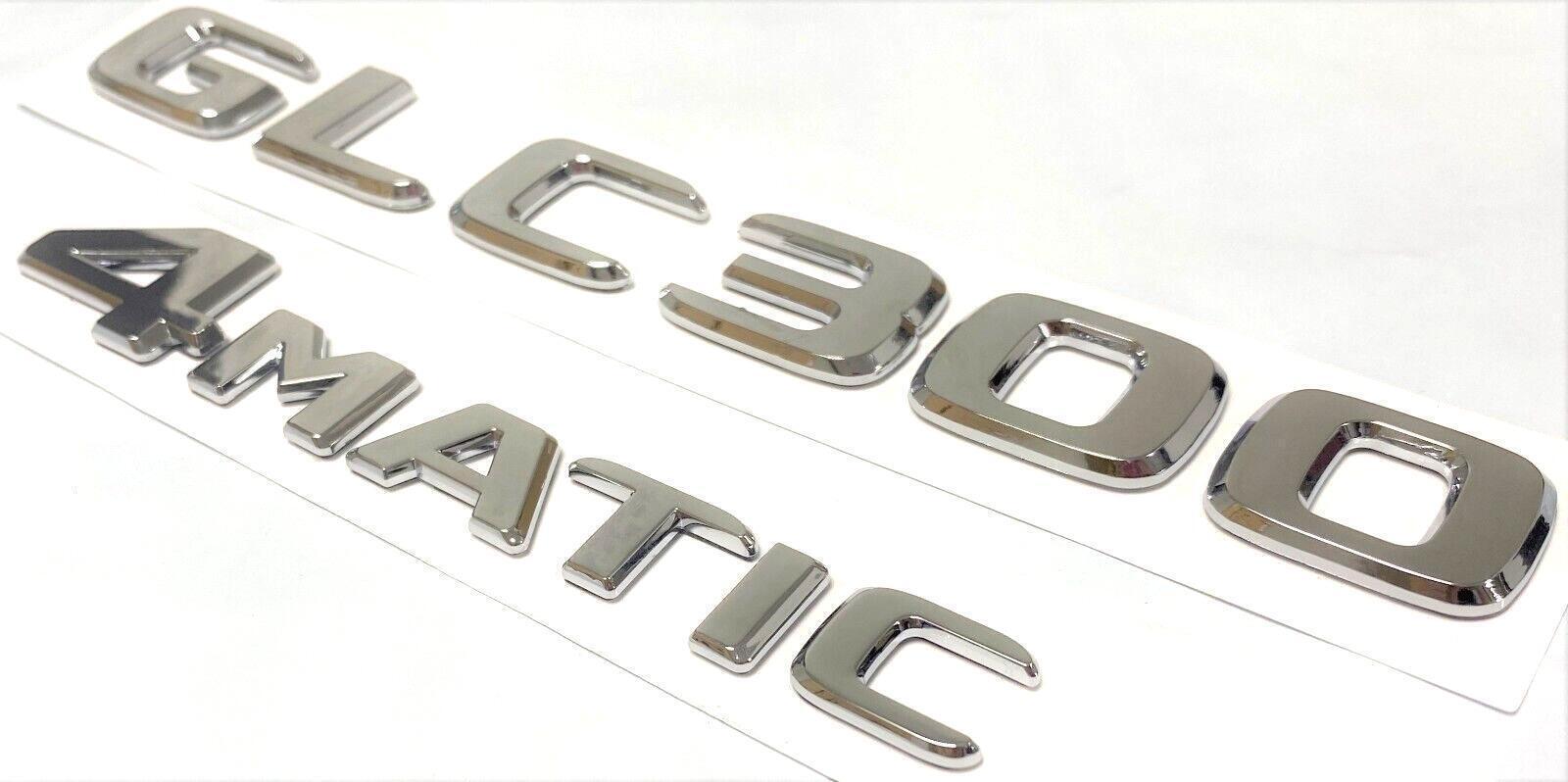 GLC300 + 4MATIC Chrome Rear Trunk Emblem Badge Nameplate Decal Number Sticker