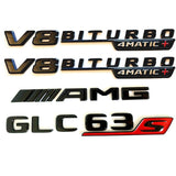 GLC63S SUV AMG V8 BITURBO 4MATIC+ Rear Star Emblem Black Combo Set Mercedes X253