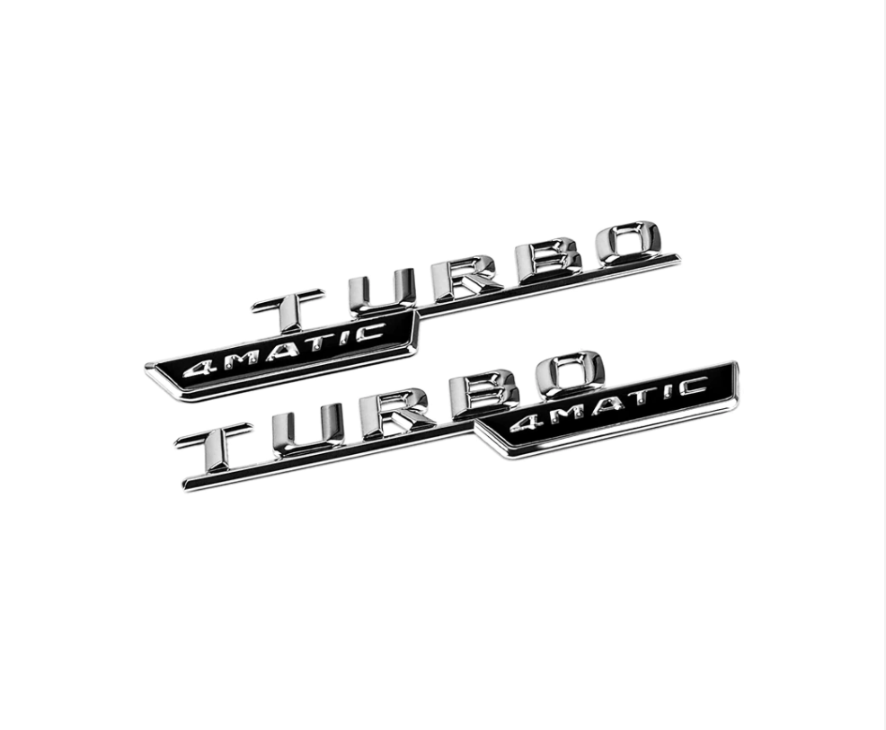 Chrome Turbo 4MATIC side badge emblem sticker for MB A45 CLA45 AMG