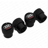 For Audi Sport Logo Roundel Style Car Wheels Tire Air Valve Caps Stem Dust Cover