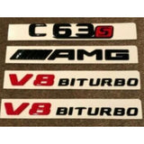Gloss Black/Red C63s AMG V8 BITURBO Sticker Badge Package for BenzC63s AMG Coupe