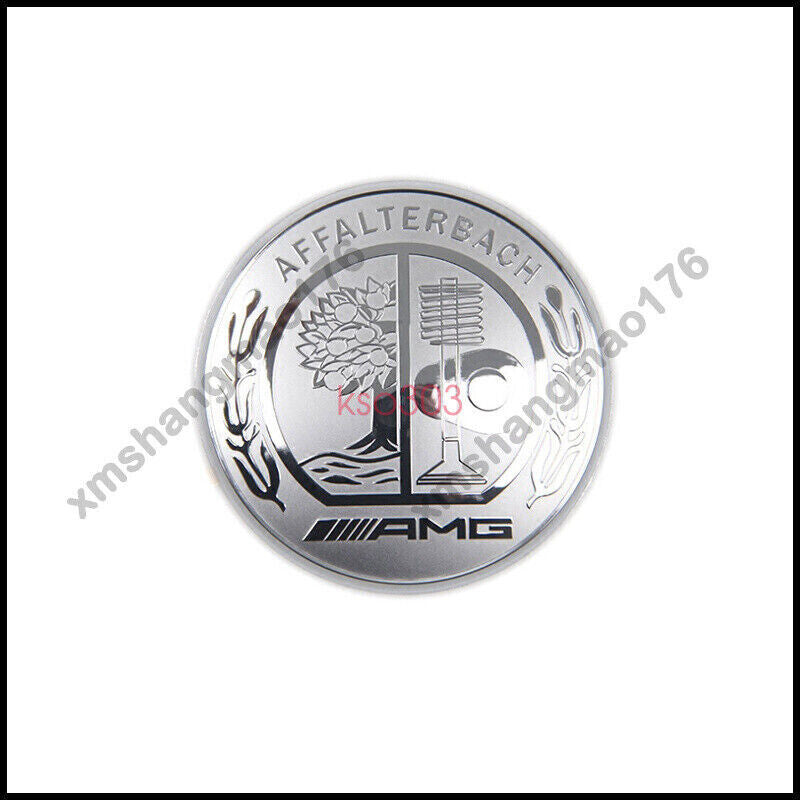 Silver Paste Front Hood Emblem AMG 3D Chrome Apple tree Badge For Mercedes Benz