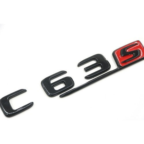 4PCS Gloss Black C63 S AMG V8 BITURBO Emblem Badge Set For Benz W205 C63 AMG