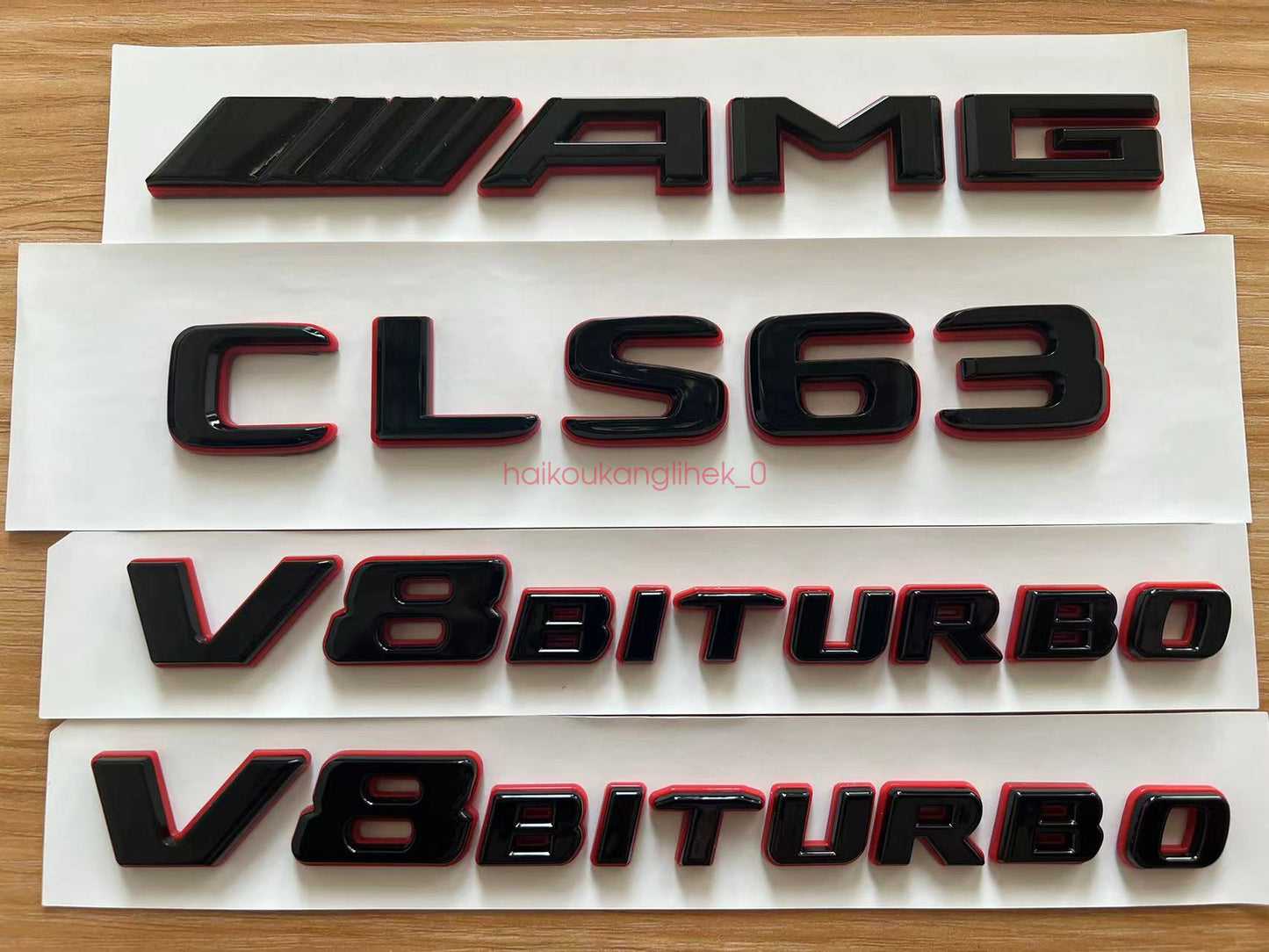 Black RED CLS63 AMG V8 BITURBO Emblem Badge Sticker Set For Mercedes CLS63