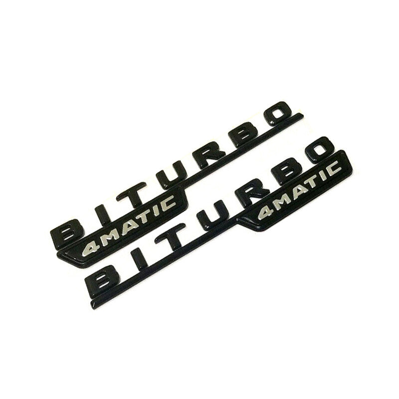 OEM BITURBO 4MATIC AMG Fender Emblem Gloss Black For Mercedes C43 E43 GLC43