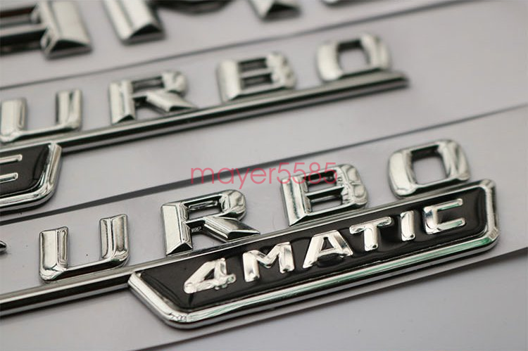 S63L + AMG + V8 BITURBO Letters Trunk Embl Badge Sticker for Mercedes Benz