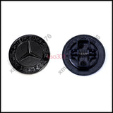 57mm Glossy Black Flat Hood Ornament Badge Emblem For C-class W205