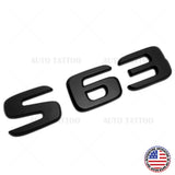 18-21 S 63 AMG Letter 3D Emblem Trunk Logo Nameplate Badge Decorate Matte Black