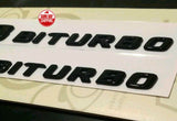 2Pcs Gloss Black V8 Biturbo AMG Side Decal Badge Sticker For AMG GT GTS GTC GTR