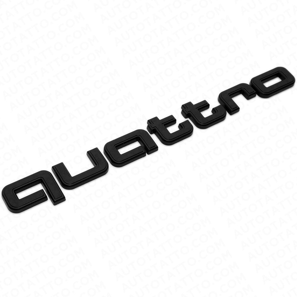 Audi Quattro Matte Black Letter Liftgate Nameplate Trunk Emblem Badge Sport