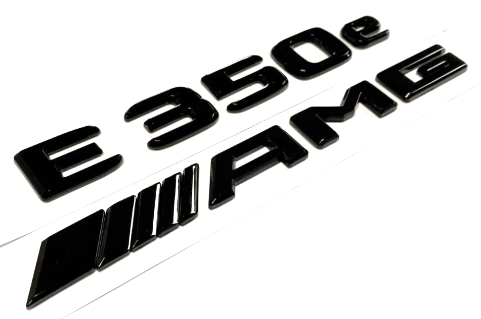 Gloss BLACK E350e+AMG FOR MERCEDES E350 REAR TRUNK EMBLEM BADGE NAMEPLATE DECAL