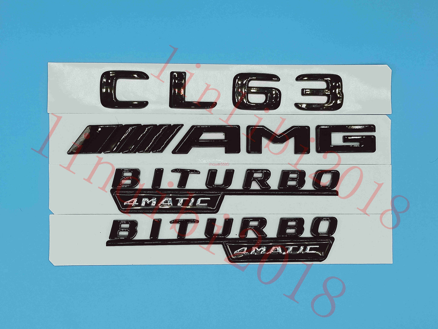 Flat Gloss Black " CL63 AMG BITURBO" Emblem Badge Sticker for Mercedes Benz CL63